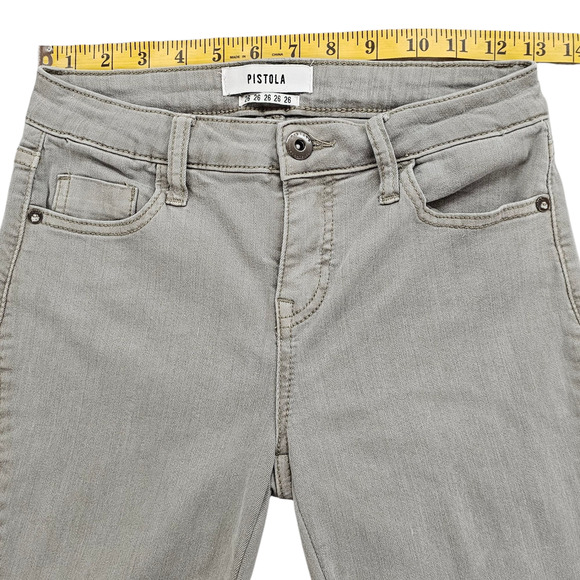 Pistola Jeans Womens Size 26 Gray Audrey Moto Skinny Stretch Light Wash - Picture 12 of 14